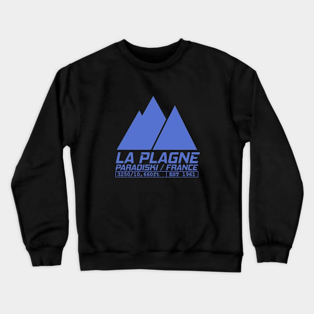 La Plagne France Ski Resort Paradiski Skiing Crewneck Sweatshirt by ChrisWilson